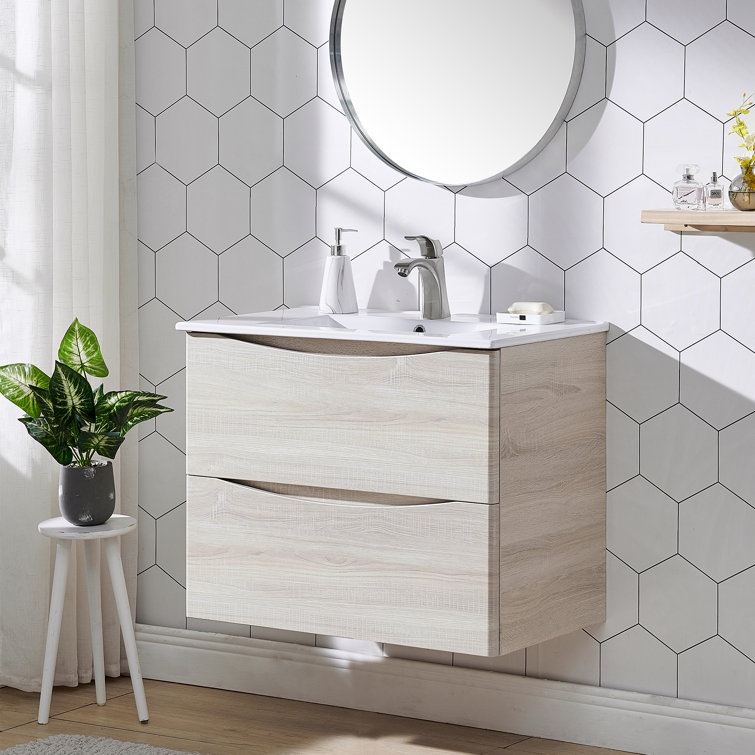 Ebern Designs Alundra 35" WallMounted Single Bathroom Vanity Set Wayfair